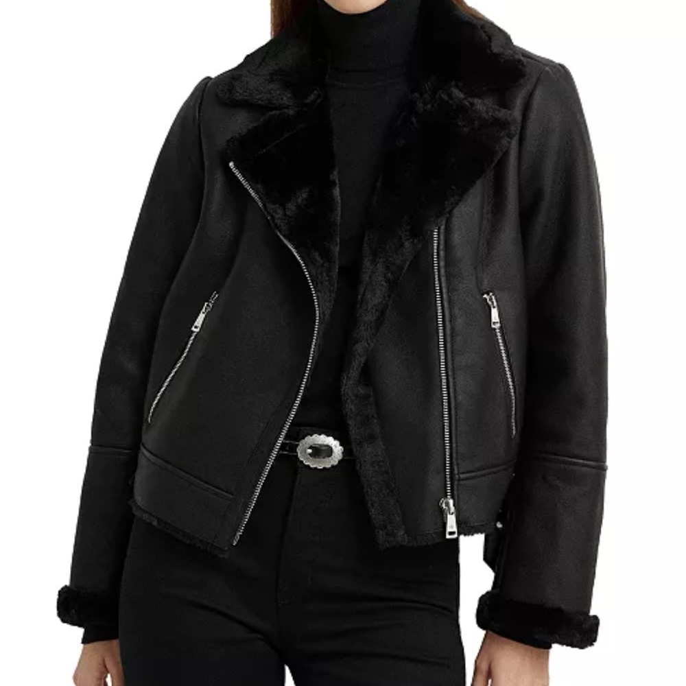 Lauren Ralph Lauren Women's Faux-Shearling Moto Jacket